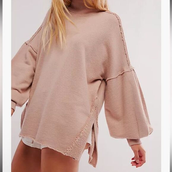 Free People We the Free Wonderful Pullover in Oatmeal- NWOT - Picture 3 of 9